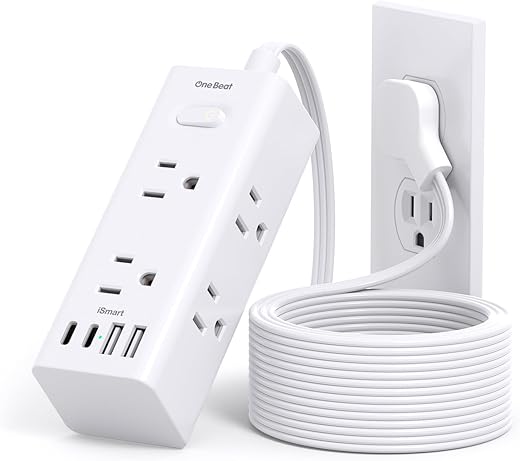 10FT Indoor Extension Cord with 6 Outle...