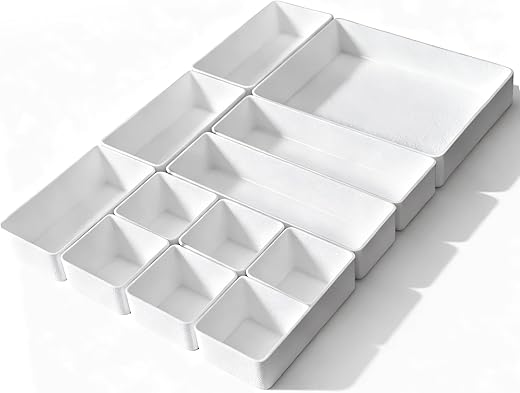 12 PCS Stackable Drawer Organizer Set f...
