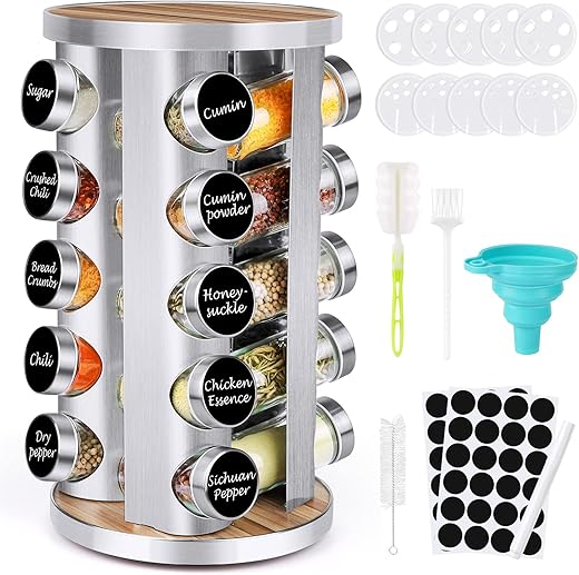 Revolving Spice Rack Organizer Set with...