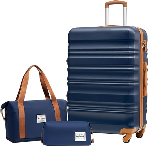 3-Piece 28″ Navy Hardshell Luggag...