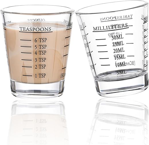 2-Pack Heavy-Duty Shot Glasses with Mea...