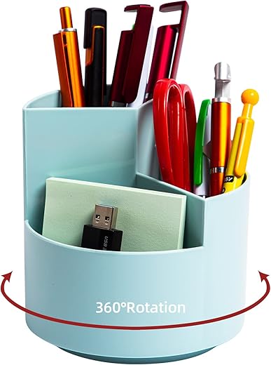 360-Degree Spinning Desk Pen Holder wit...