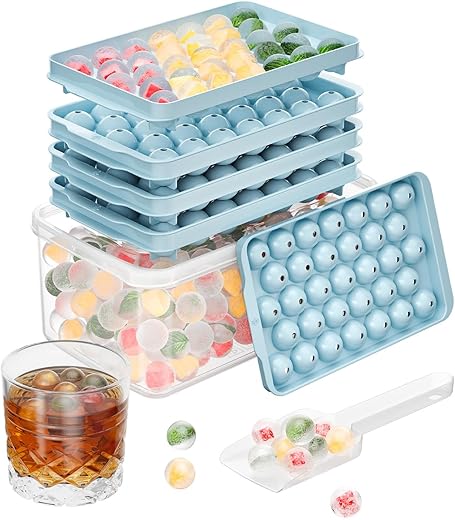 Round Ice Cube Tray Set with Lids ̵...