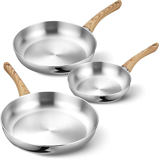 Stainless Steel 3-Piece Skillet Set ...
