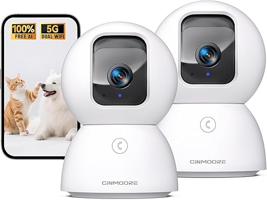 2-Pack 5G Indoor Security Cameras with ...