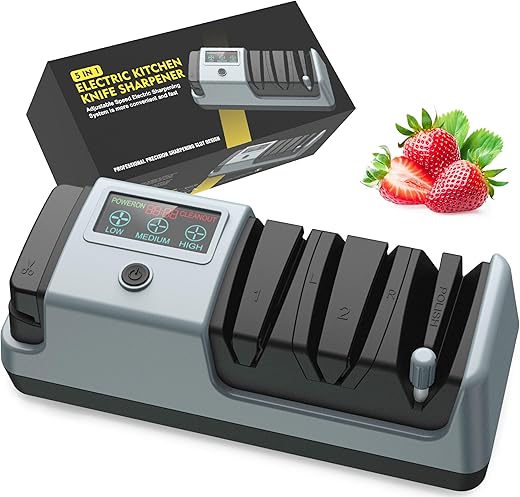 5-in-1 Electric Knife Sharpener with Ad...