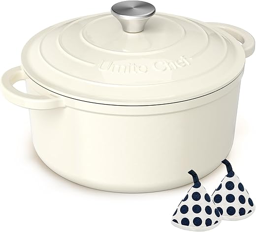 Umite Chef 5QT Enameled Cast Iron Dutch...