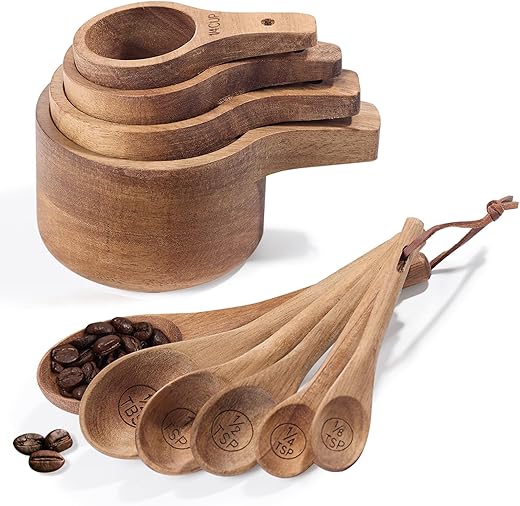 Handcrafted Acacia Wooden Measuring Cup...