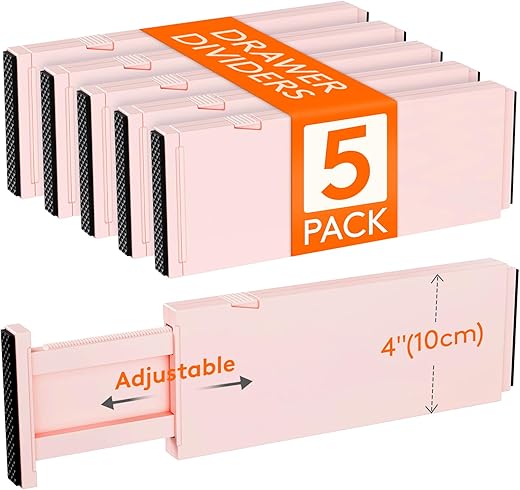 Adjustable 5-Pack Drawer Dividers for C...