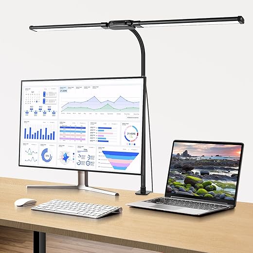 Adjustable Desk Lamp with Clamp –...