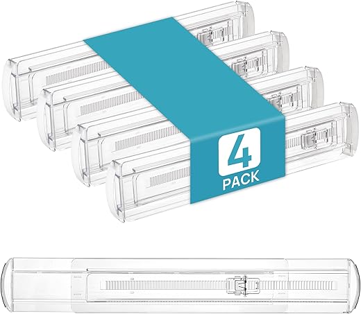 Adjustable 4-Pack Clear Drawer Dividers...
