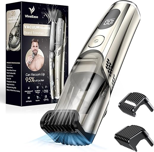 Cordless Vacuum Beard Trimmer for Preci...