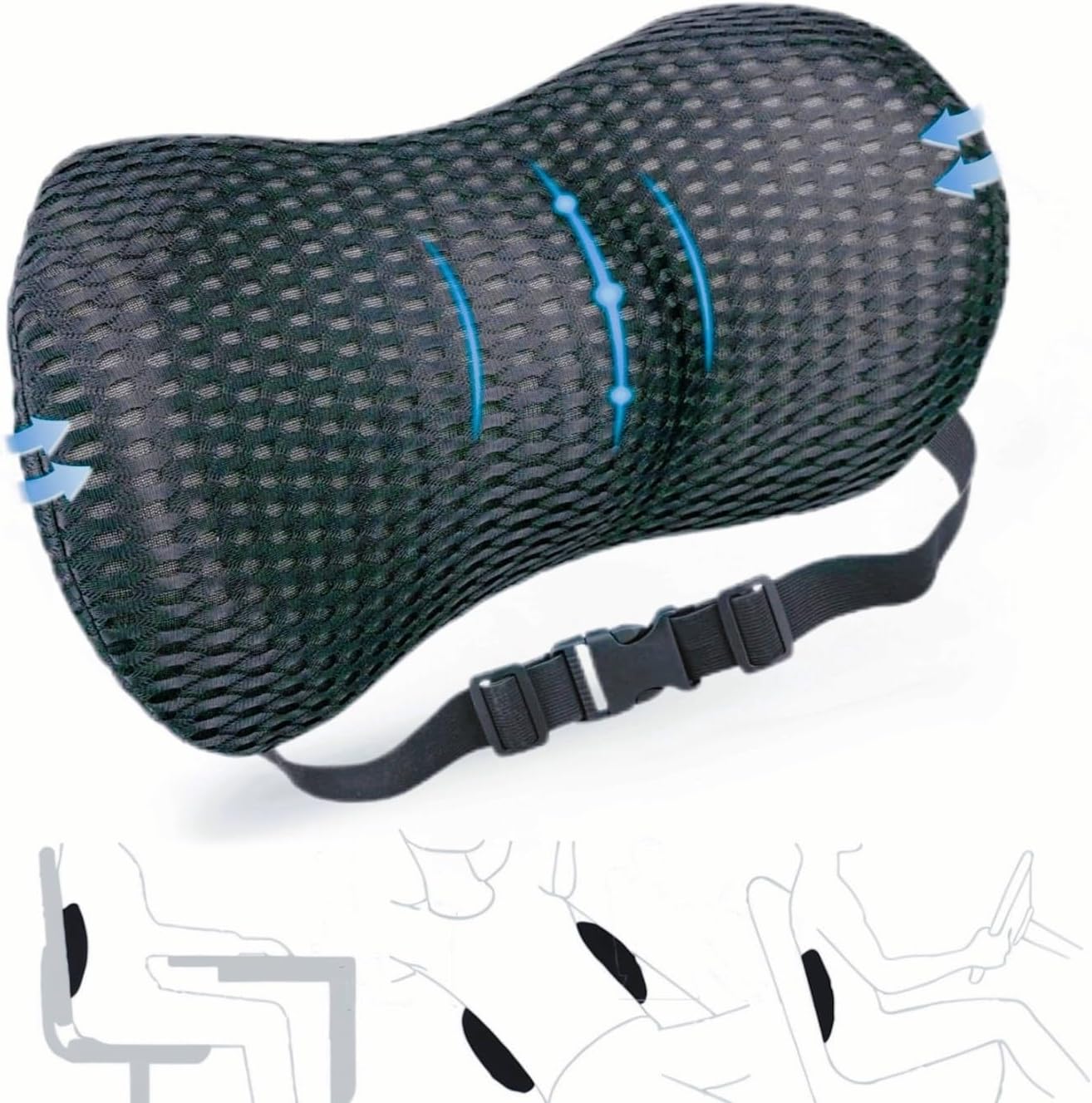 Memory Foam Lumbar Support Pillow for C...