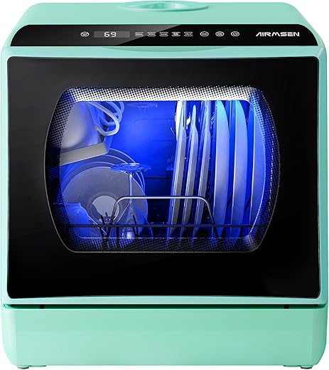 Compact Portable Dishwasher with 5L Tan...