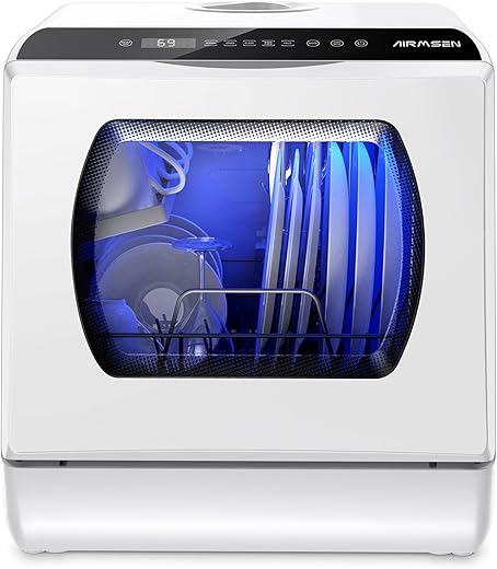 Compact Portable Dishwasher with 5L Tan...