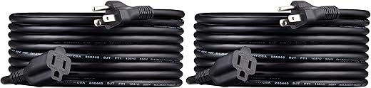 15-Foot Black Extension Cord 2-Pack ...