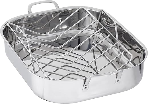 Stainless Steel 16-Inch Roasting Pan wi...