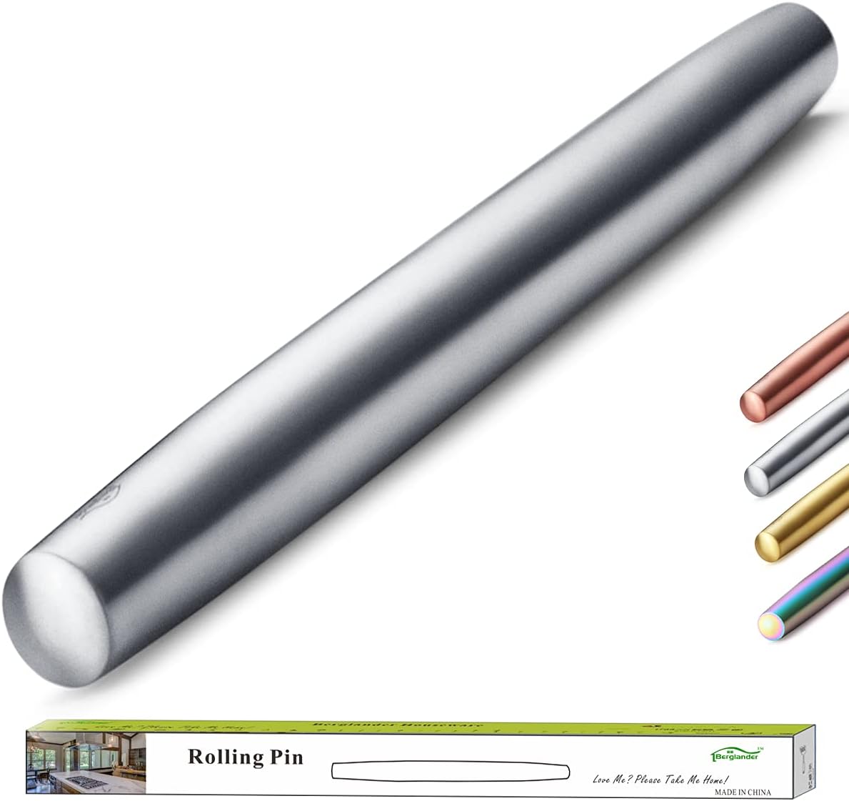 Matte Stainless Steel Rolling Pin ̵...