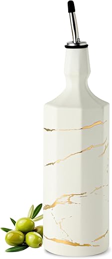 Large White Ceramic Olive Oil Dispenser...