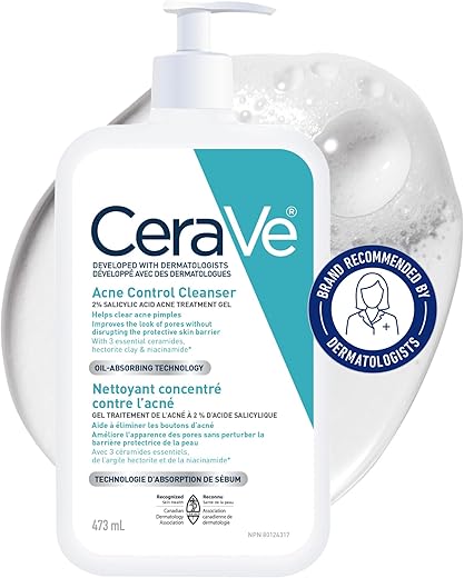 CeraVe Acne Face Wash with Salicylic Ac...