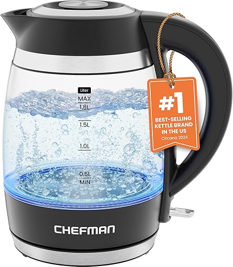 Chefman 1.8L Electric Kettle with Auto ...