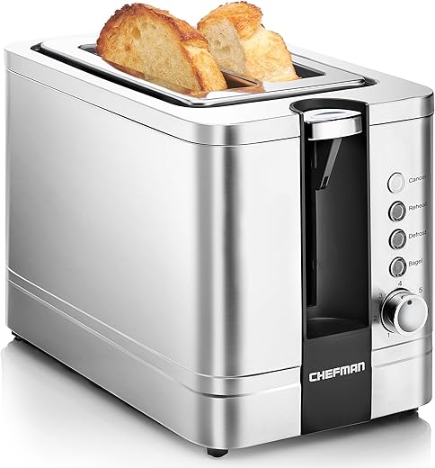 Chefman Stainless Steel 2-Slice Toaster...