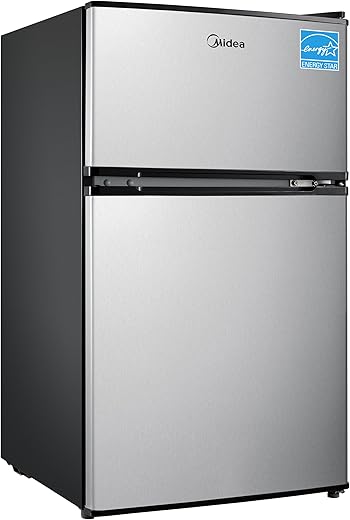 Midea 3.1 Cu Ft Stainless Steel Double ...