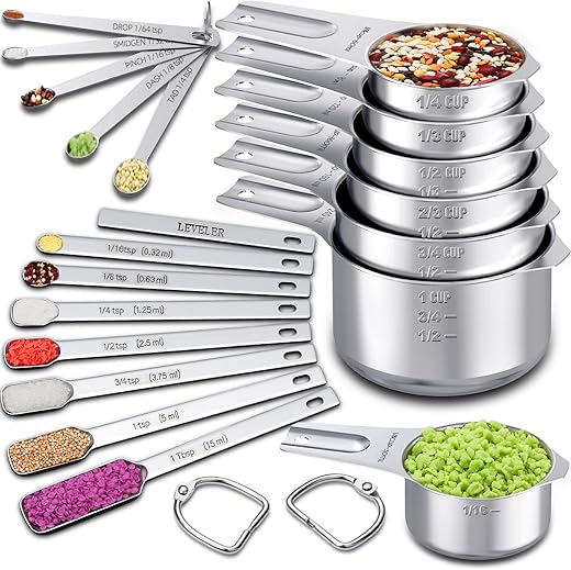 20-Piece Stainless Steel Measuring Cups...