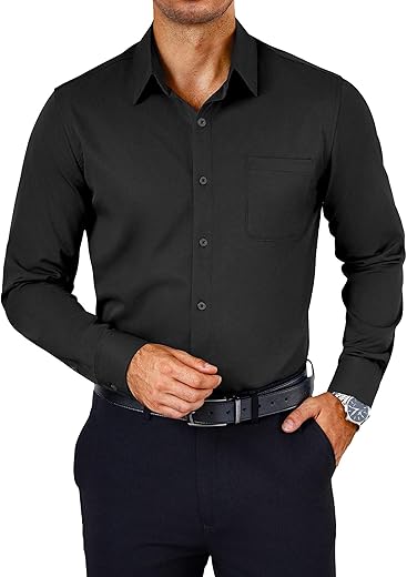 COOFANDY Men’s Long Sleeve Non-Ir...