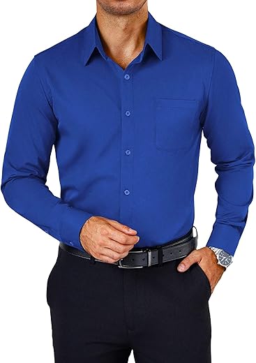 COOFANDY Men’s Non-Iron Long Slee...