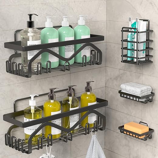 Coraje 5-Pack Shower Caddy, Rustproof S...
