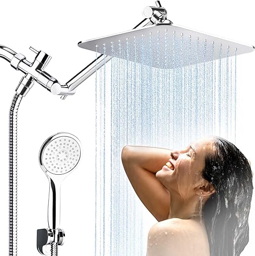 High-Pressure 8″ Rain Shower Head...