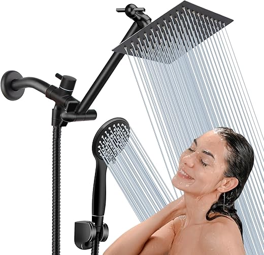 COSYLAND 8” Black Rainfall Shower...