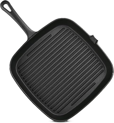 Cuisiland 9.5″ Cast Iron Square G...