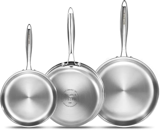 Tri-Ply Stainless Steel Frying Pan Set ...