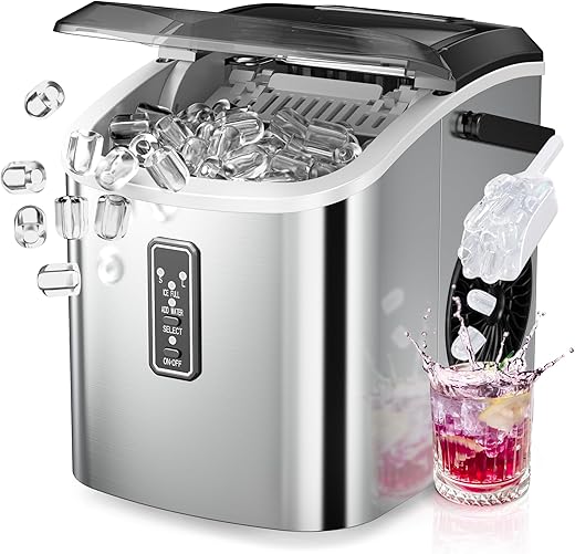 Portable Self-Cleaning Ice Maker –...