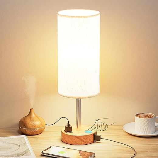 Fenmzee 3-Way Dimmable Touch Bedside La...