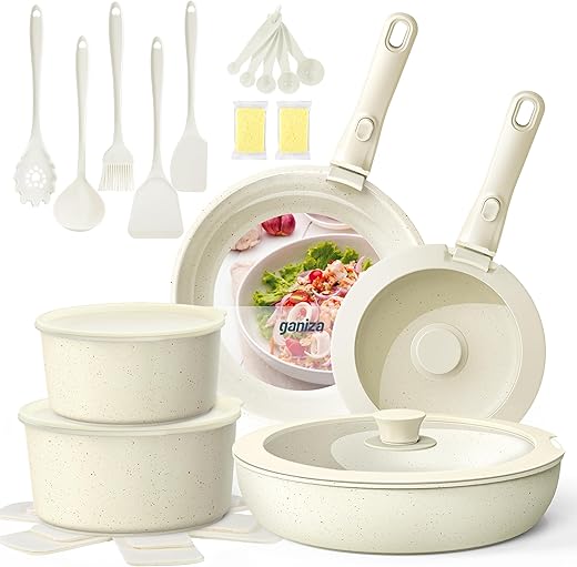 27-Piece Nonstick Induction Cookware Se...