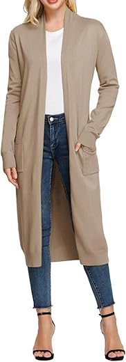 Essential Open Front Maxi Knitted Cardi...