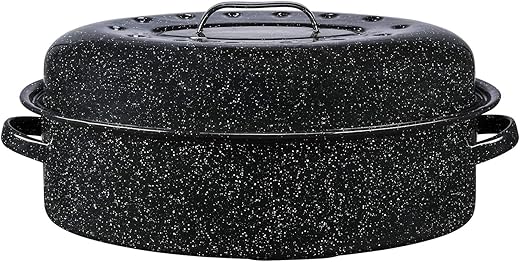 18″ Granite Ware Covered Oval Roa...