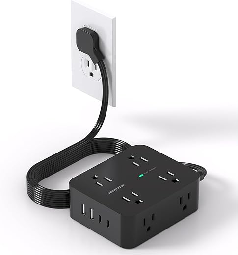 5 Ft Power Strip Surge Protector with 4...