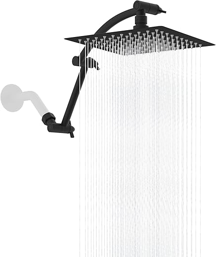 High Pressure 8″ Matte Black Rain...