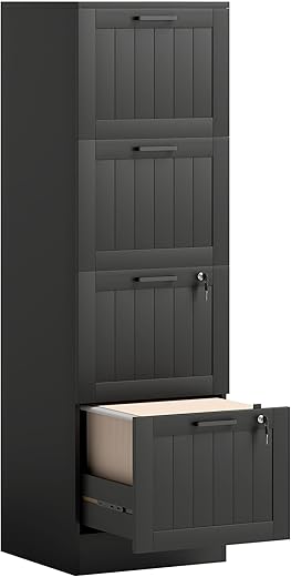 HOMCOM Lockable 4-Drawer Vertical Filin...