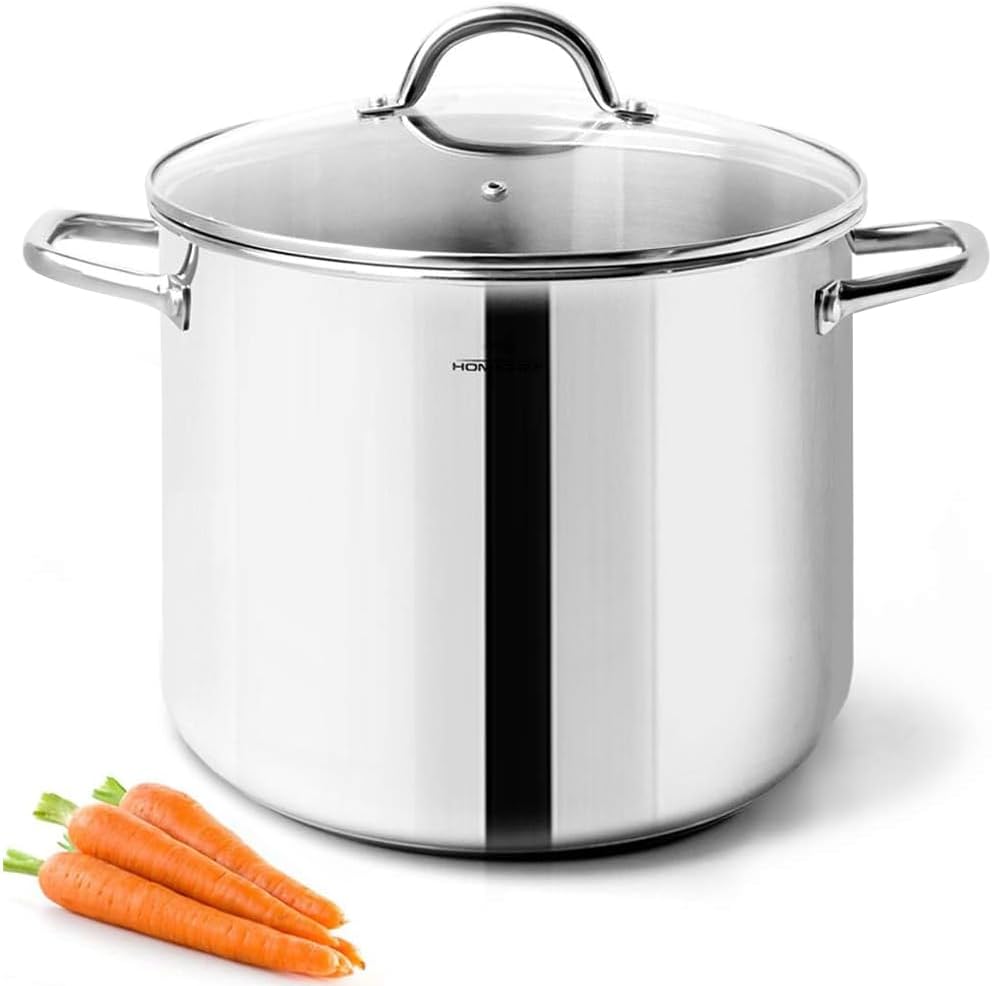 HOMICHEF 10 Quart Stainless Steel Stock...