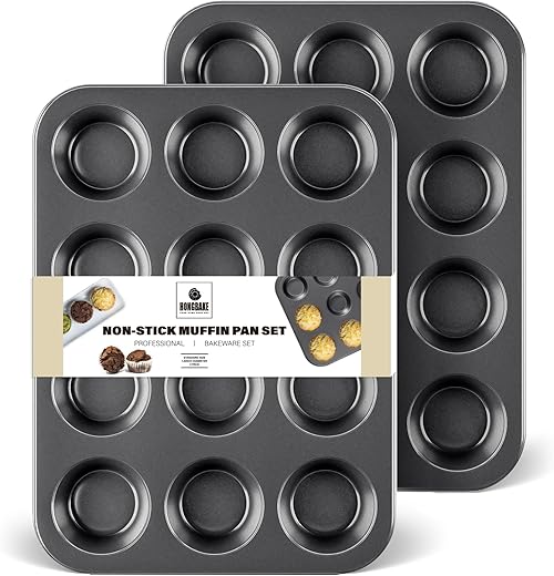 Premium Nonstick 12-Cup Muffin Pan Set ...