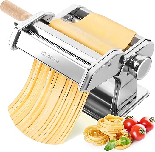 ISILER 2-in-1 Pasta Maker with 9 Thickn...