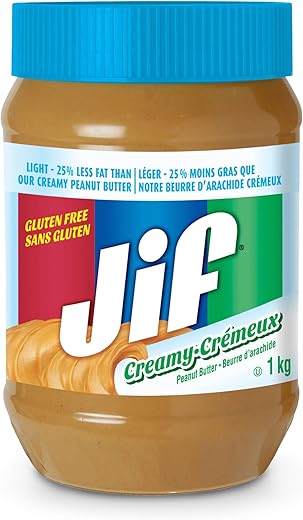 Jif Light Smooth Peanut Butter, Gluten-...
