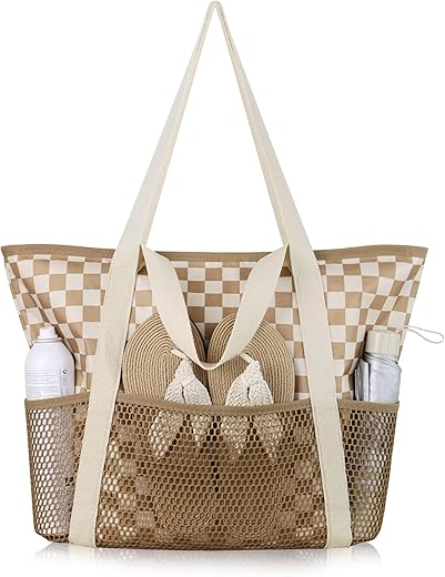 Large Waterproof Beach Tote Bag for Wom...