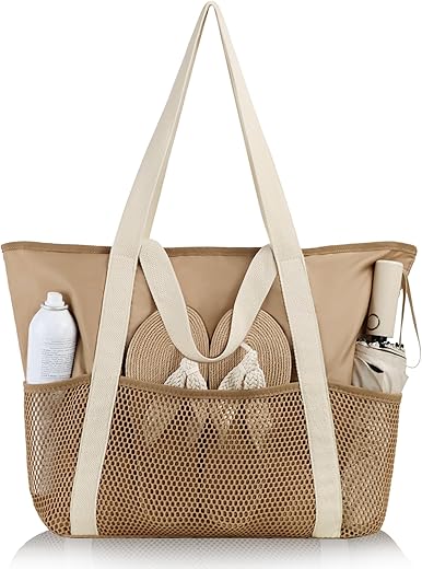 Large Waterproof Beach Tote Bag for Wom...