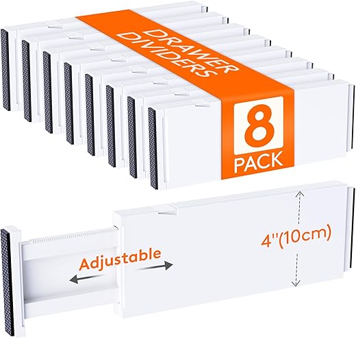 Adjustable 8-Pack Drawer Dividers for C...